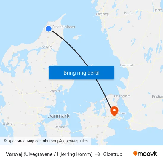 Vårsvej (Ulvegravene / Hjørring Komm) to Glostrup map