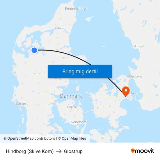 Hindborg (Skive Kom) to Glostrup map