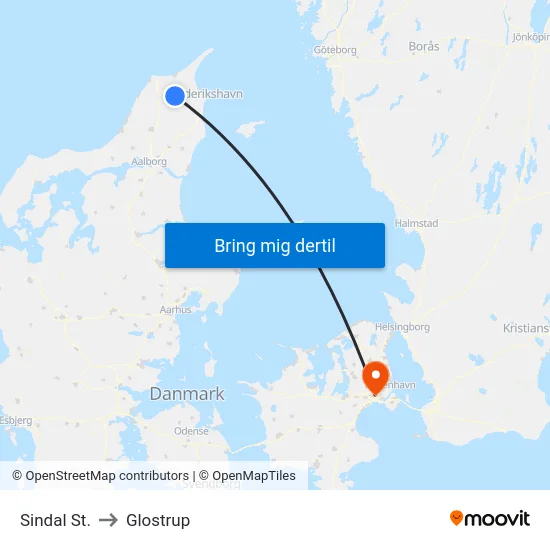 Sindal St. to Glostrup map