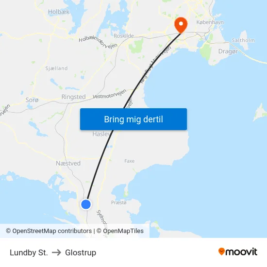 Lundby St. to Glostrup map