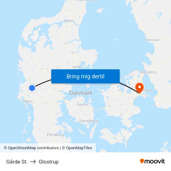 Gårde St. to Glostrup map