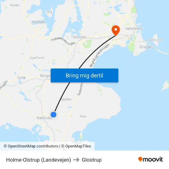 Holme-Olstrup (Landevejen) to Glostrup map
