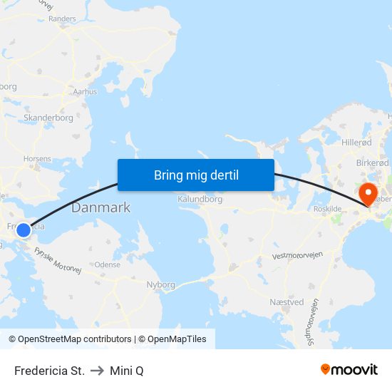 Fredericia St. to Mini Q map