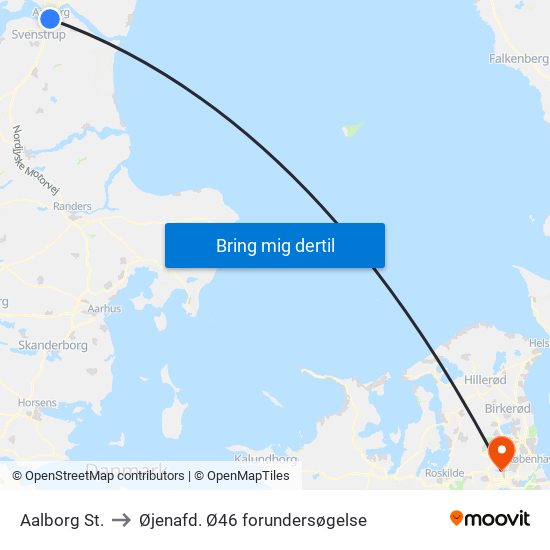 Aalborg St. to Øjenafd. Ø46 forundersøgelse map