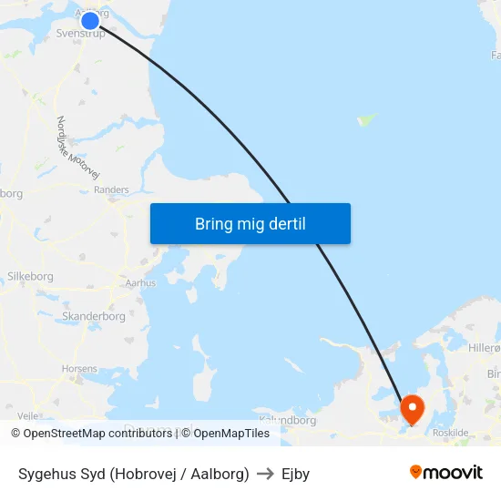 Sygehus Syd (Hobrovej / Aalborg) to Ejby map