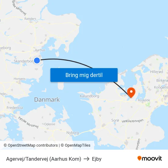 Agervej/Tandervej (Aarhus Kom) to Ejby map