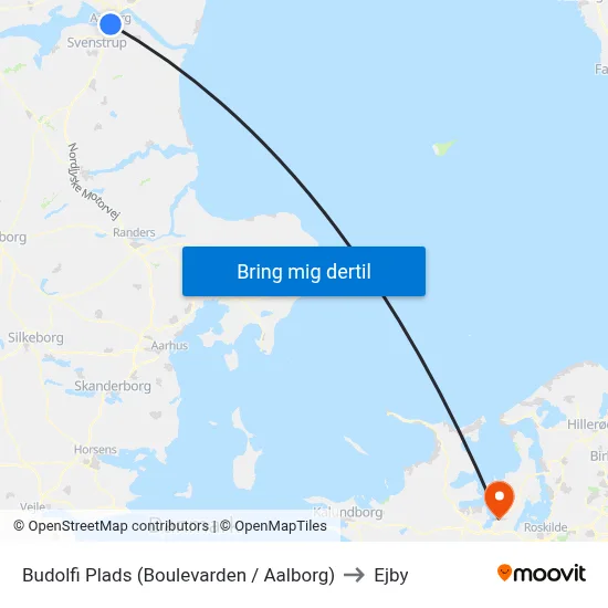 Budolfi Plads (Boulevarden / Aalborg) to Ejby map
