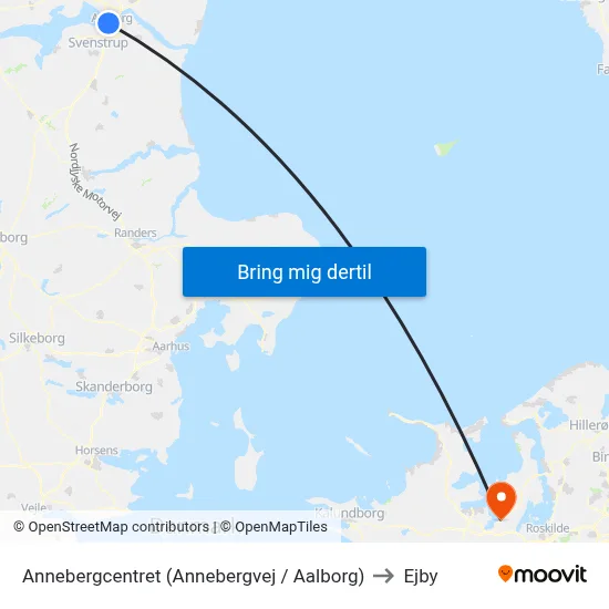 Annebergcentret (Annebergvej / Aalborg) to Ejby map