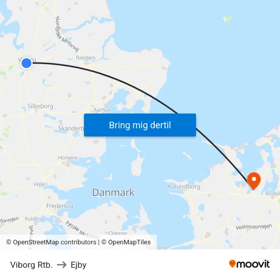 Viborg Rtb. to Ejby map
