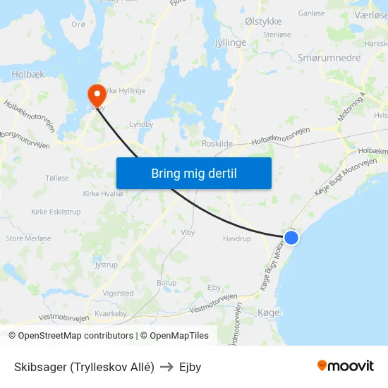 Skibsager (Trylleskov Allé) to Ejby map