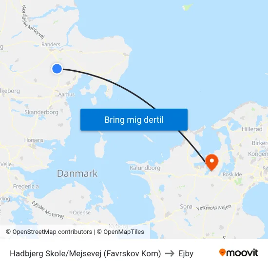 Hadbjerg Skole/Mejsevej (Favrskov Kom) to Ejby map