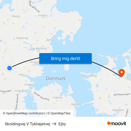 Skoldingvej V Tykhøjetvej to Ejby map