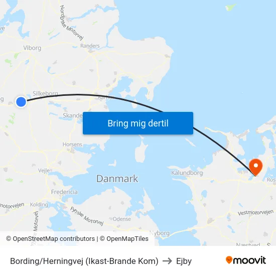 Bording/Herningvej (Ikast-Brande Kom) to Ejby map