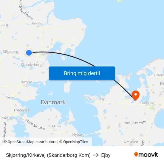 Skjørring/Kirkevej (Skanderborg Kom) to Ejby map