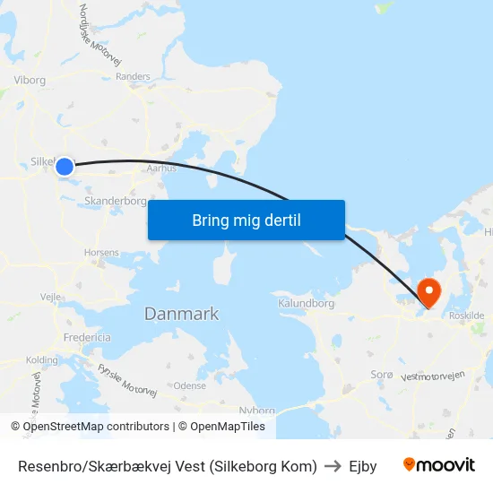 Resenbro/Skærbækvej Vest (Silkeborg Kom) to Ejby map