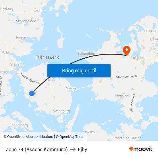 Zone 74 (Assens Kommune) to Ejby map