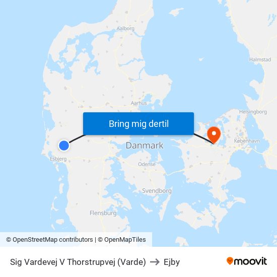 Sig Vardevej V Thorstrupvej (Varde) to Ejby map