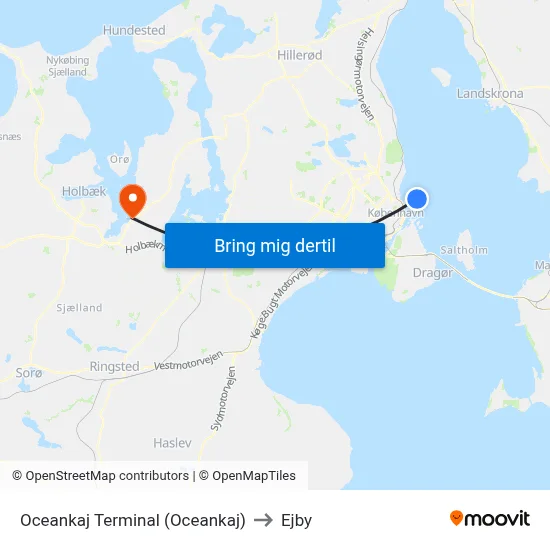Oceankaj Terminal (Oceankaj) to Ejby map