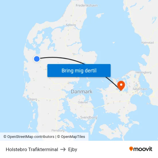 Holstebro Trafikterminal to Ejby map