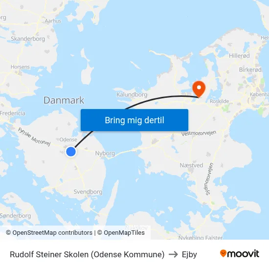 Rudolf Steiner Skolen (Odense Kommune) to Ejby map