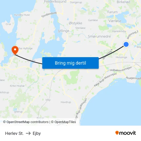 Herlev St. to Ejby map