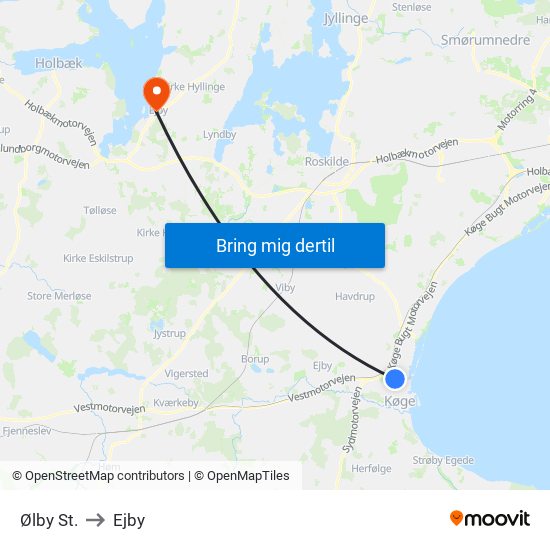 Ølby St. to Ejby map