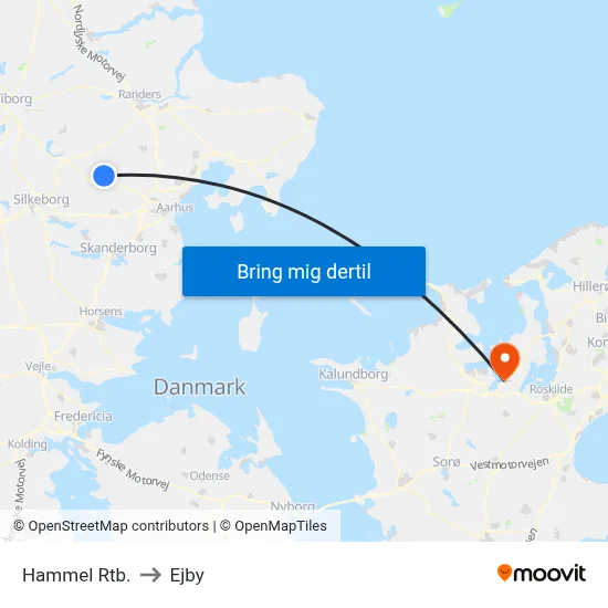 Hammel Rtb. to Ejby map