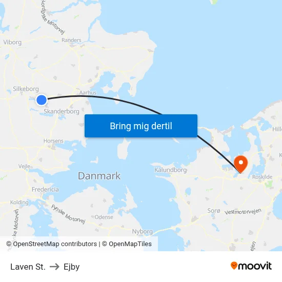 Laven St. to Ejby map
