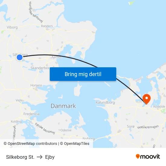 Silkeborg St. to Ejby map