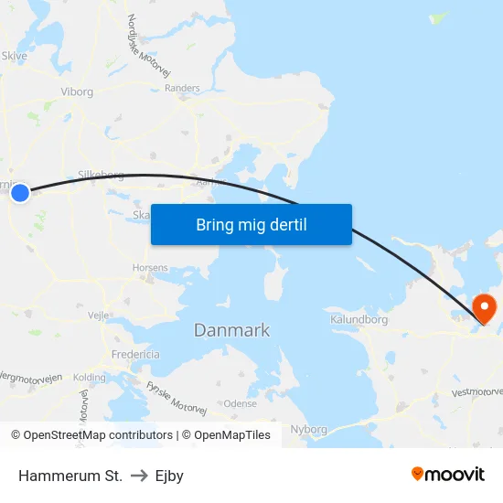 Hammerum St. to Ejby map
