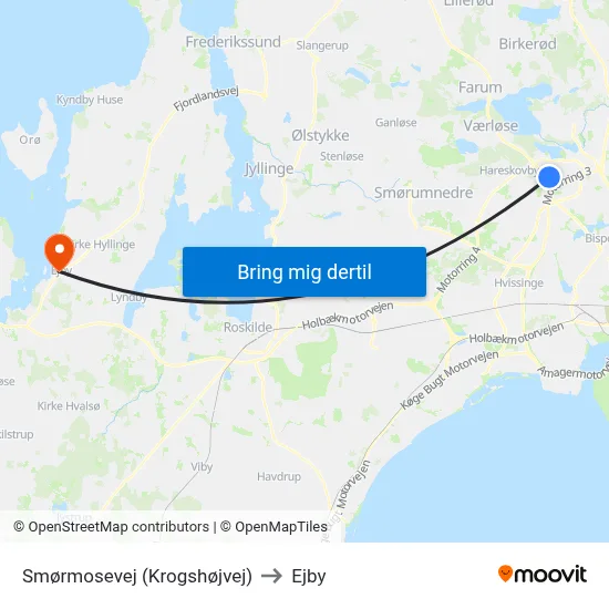 Smørmosevej (Krogshøjvej) to Ejby map