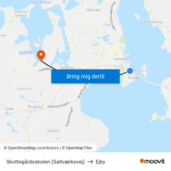 Skottegårdsskolen (Saltværksvej) to Ejby map