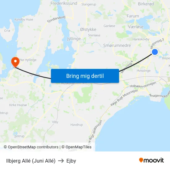 Ilbjerg Allé (Juni Allé) to Ejby map