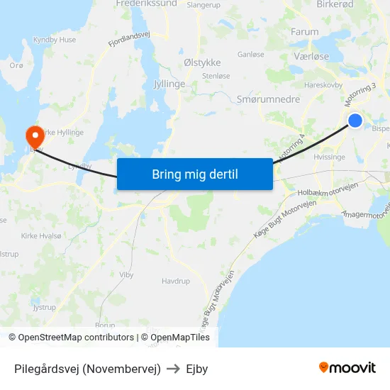 Pilegårdsvej (Novembervej) to Ejby map
