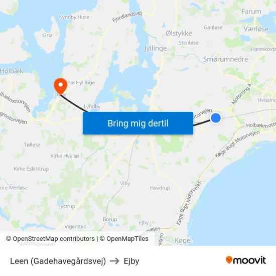 Leen (Gadehavegårdsvej) to Ejby map