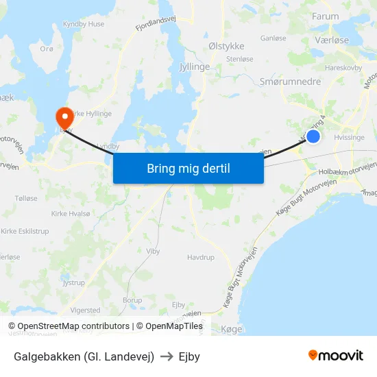 Galgebakken (Gl. Landevej) to Ejby map