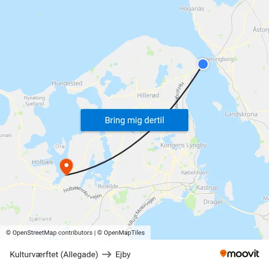 Kulturværftet (Allegade) to Ejby map