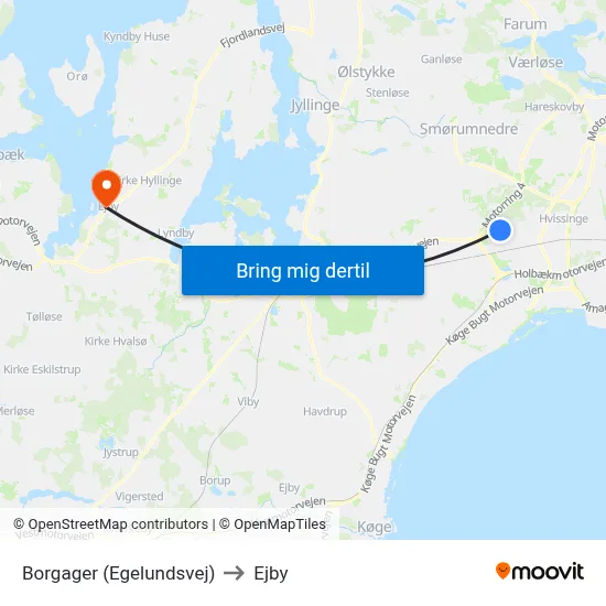 Borgager (Egelundsvej) to Ejby map
