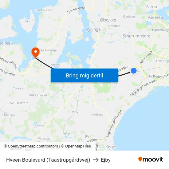 Hveen Boulevard (Taastrupgårdsvej) to Ejby map