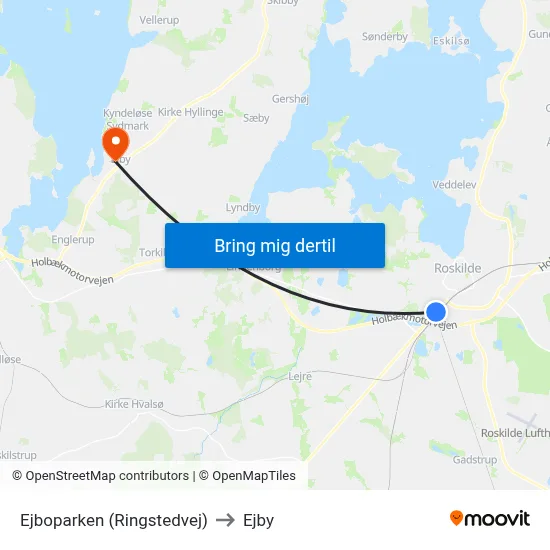 Ejboparken (Ringstedvej) to Ejby map