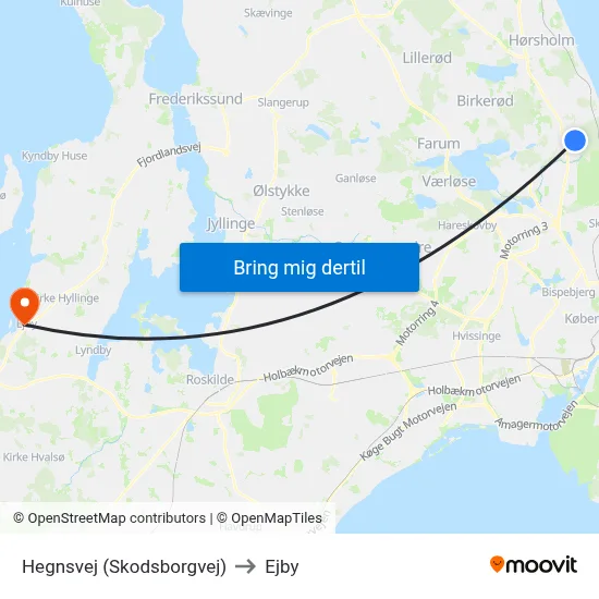 Hegnsvej (Skodsborgvej) to Ejby map