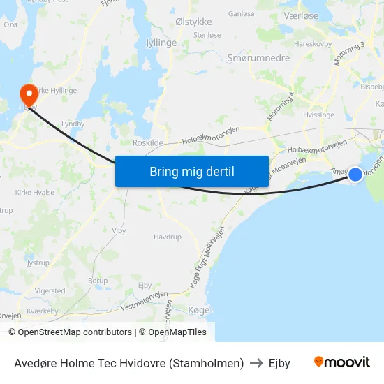 Avedøre Holme Tec Hvidovre (Stamholmen) to Ejby map