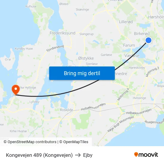 Kongevejen 489 (Kongevejen) to Ejby map