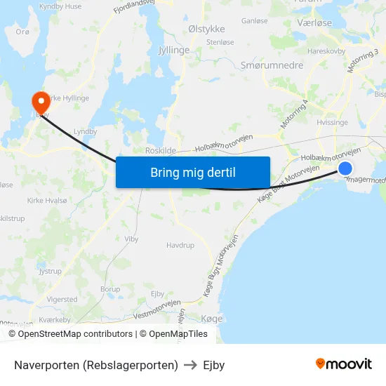 Naverporten (Rebslagerporten) to Ejby map