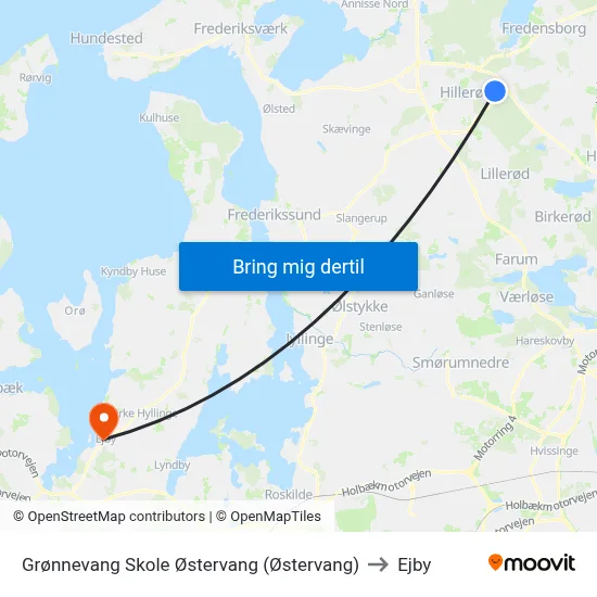 Grønnevang Skole Østervang (Østervang) to Ejby map