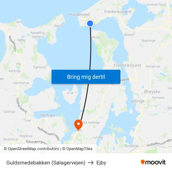 Guldsmedebakken (Sølagervejen) to Ejby map
