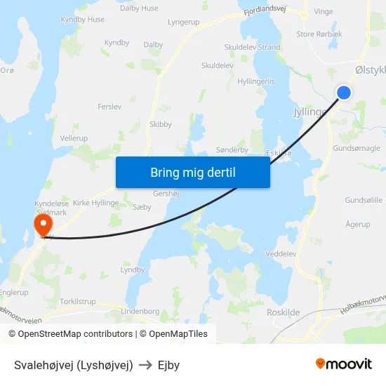 Svalehøjvej (Lyshøjvej) to Ejby map