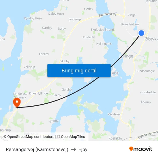 Rørsangervej (Karmstensvej) to Ejby map
