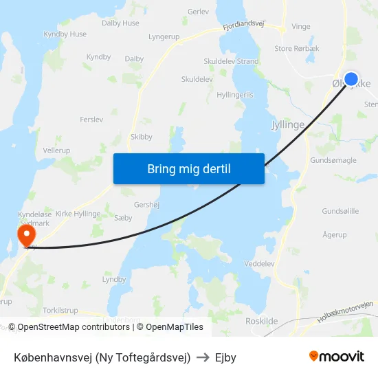 Københavnsvej (Ny Toftegårdsvej) to Ejby map