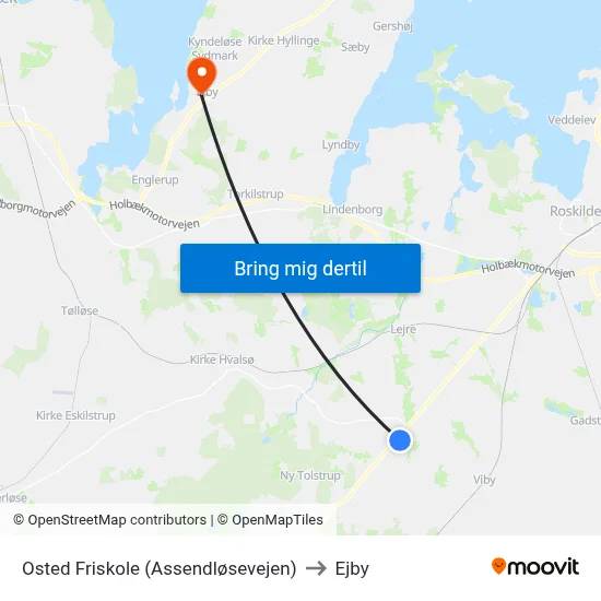 Osted Friskole (Assendløsevejen) to Ejby map